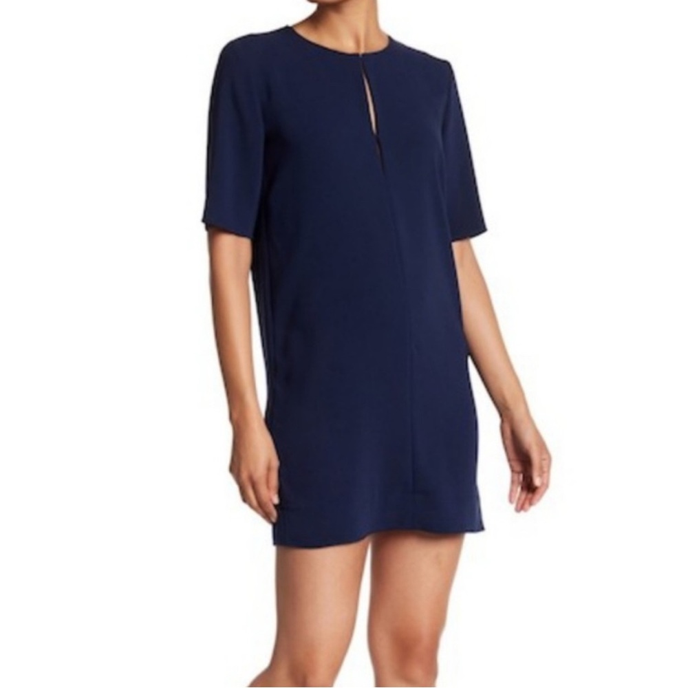 Theory Rogliana navy keyhole shift dress, NWOT